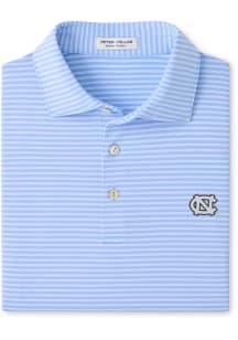 Peter Millar North Carolina Tar Heels Mens Light Blue Tiebreaker Short Sleeve Fashion Polo