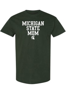 Michigan State Spartans Womens Green Basic Block Mom Short Sleeve T-Shirt