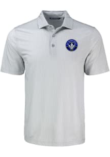 Cutter and Buck Montreal Impact Mens Grey Pike Shadow Check Short Sleeve Polo