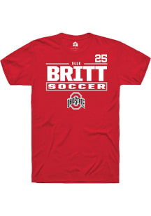 Elle Britt Ohio State Buckeyes Red NIL Stacked Box Short Sleeve Player T Shirt