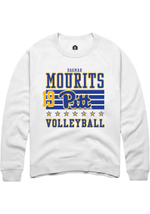 Dagmar Mourits Pitt Panthers Mens White NIL Striped Player Crew