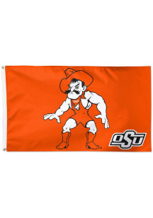 Oklahoma State Cowboys Wrestling Mascot 3x5 Silk Screen Grommet Flag - Orange