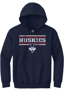 Summit Sportswear UConn Huskies Youth Navy Blue Bars Long Sleeve Hoodie