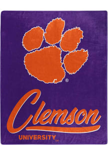 Clemson Tigers Signature Raschel Throw Blanket - Orange