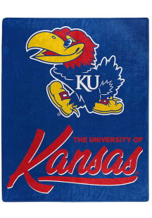 Kansas Jayhawks Signature Raschel Throw Blanket - Blue