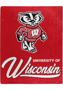 Wisconsin Badgers Signature Raschel Throw Blanket - Red