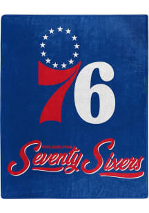 Philadelphia 76ers Signature Raschel Throw Blanket - Blue