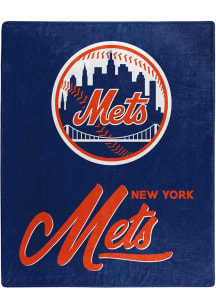 New York Mets Signature Raschel Throw Blanket - Blue