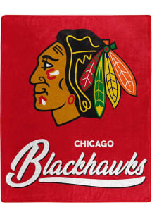 Chicago Blackhawks Signature Raschel Throw Blanket - Black
