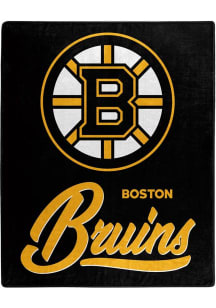 Boston Bruins Signature Raschel Throw Blanket - Black