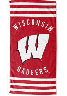 Wisconsin Badgers Stripes Beach Towel