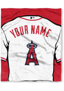 Los Angeles Angels Personalized Jersey Silk Touch Fleece Blanket - Red