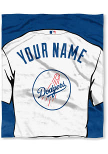 Los Angeles Dodgers Personalized Jersey Silk Touch Fleece Blanket - Blue