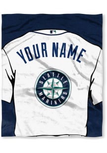 Seattle Mariners Personalized Jersey Silk Touch Fleece Blanket - Navy Blue