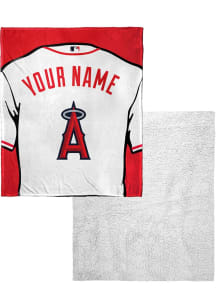 Los Angeles Angels Personalized Jersey Silk Touch Sherpa Fleece Blanket - Red