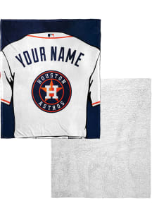 Houston Astros Personalized Jersey Silk Touch Sherpa Fleece Blanket - Navy Blue