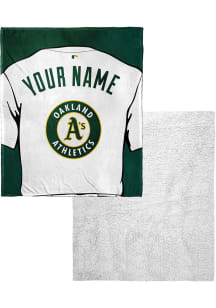 Oakland Athletics Personalized Jersey Silk Touch Sherpa Fleece Blanket - Green
