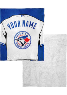 Toronto Blue Jays Personalized Jersey Silk Touch Sherpa Fleece Blanket - Blue