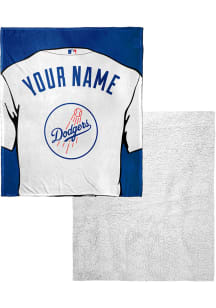 Los Angeles Dodgers Personalized Jersey Silk Touch Sherpa Fleece Blanket - Blue