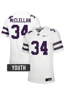 Nick Mcclellan K-State Wildcats Youth White Nike NIL Name And Number Football Jersey