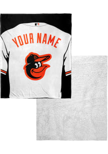 Baltimore Orioles Personalized Jersey Silk Touch Sherpa Fleece Blanket - Black