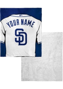 San Diego Padres Personalized Jersey Silk Touch Sherpa Fleece Blanket - Blue