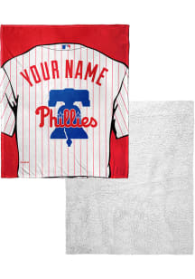 Philadelphia Phillies Personalized Jersey Silk Touch Sherpa Fleece Blanket - Blue