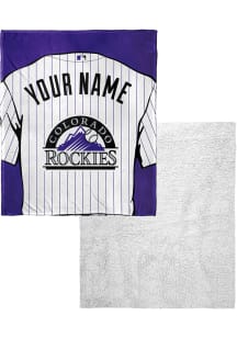Colorado Rockies Personalized Jersey Silk Touch Sherpa Fleece Blanket - Purple