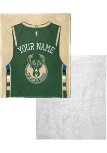 Milwaukee Bucks Personalized Jersey Silk Touch Sherpa Fleece Blanket - Green