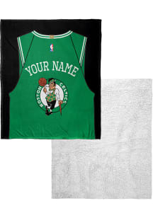 Boston Celtics Personalized Jersey Silk Touch Sherpa Fleece Blanket - Green