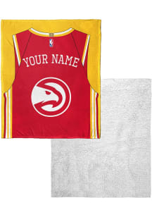 Atlanta Hawks Personalized Jersey Silk Touch Sherpa Fleece Blanket - Red
