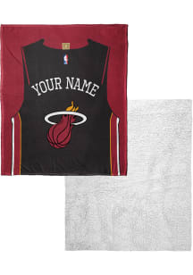 Miami Heat Personalized Jersey Silk Touch Sherpa Fleece Blanket - Red