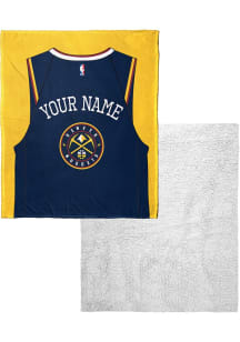 Denver Nuggets Personalized Jersey Silk Touch Sherpa Fleece Blanket - Navy Blue