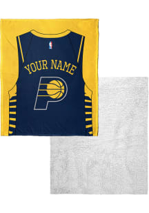 Indiana Pacers Personalized Jersey Silk Touch Sherpa Fleece Blanket - Navy Blue