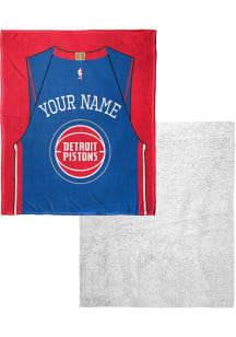 Detroit Pistons Personalized Jersey Silk Touch Sherpa Fleece Blanket - Red