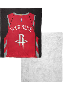 Houston Rockets Personalized Jersey Silk Touch Sherpa Fleece Blanket - Red