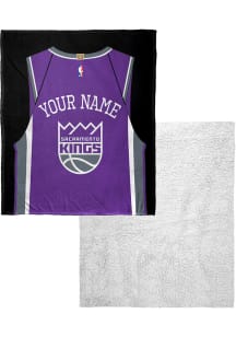 Sacramento Kings Personalized Jersey Silk Touch Sherpa Fleece Blanket - Purple