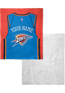 Oklahoma City Thunder Personalized Jersey Silk Touch Sherpa Fleece Blanket - Blue