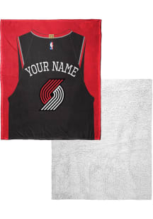 Portland Trail Blazers Personalized Jersey Silk Touch Sherpa Fleece Blanket - Red