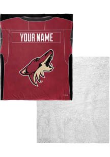 Arizona Coyotes Personalized Jersey Silk Touch Sherpa Fleece Blanket - Red