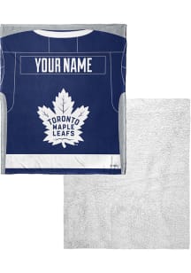 Toronto Maple Leafs Personalized Jersey Silk Touch Sherpa Fleece Blanket - Blue