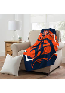 Detroit Tigers Dimensional Micro 46x60 Raschel Throw Blanket - Navy Blue