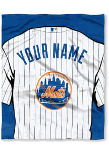 New York Mets Personalized Jersey Silk Touch Fleece Blanket - Blue