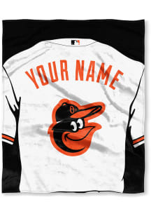 Baltimore Orioles Personalized Jersey Silk Touch Fleece Blanket - Black