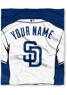 San Diego Padres Personalized Jersey Silk Touch Fleece Blanket - Blue