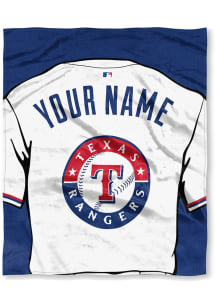 Texas Rangers Personalized Jersey Silk Touch Fleece Blanket - Blue