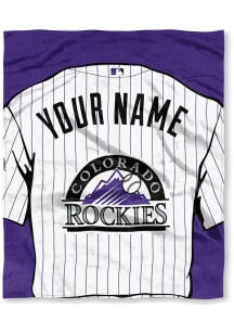 Colorado Rockies Personalized Jersey Silk Touch Fleece Blanket - Purple