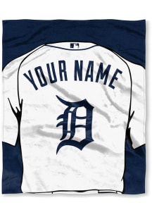 Detroit Tigers Personalized Jersey Silk Touch Fleece Blanket - Blue