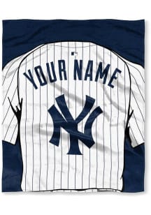 New York Yankees Personalized Jersey Silk Touch Fleece Blanket - Blue