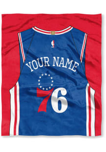 Philadelphia 76ers Personalized Jersey Silk Touch Fleece Blanket - Blue